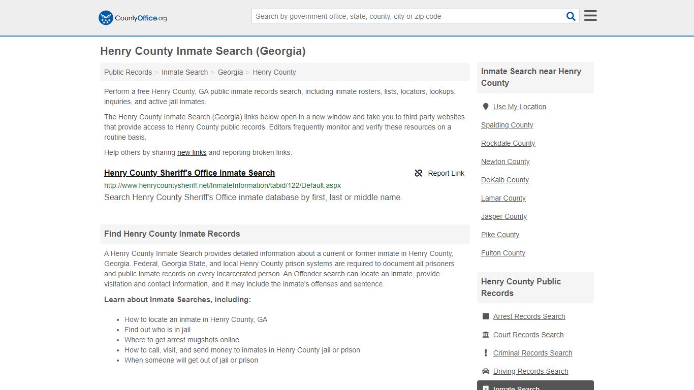 Inmate Search - Henry County, GA (Inmate Rosters & Locators)