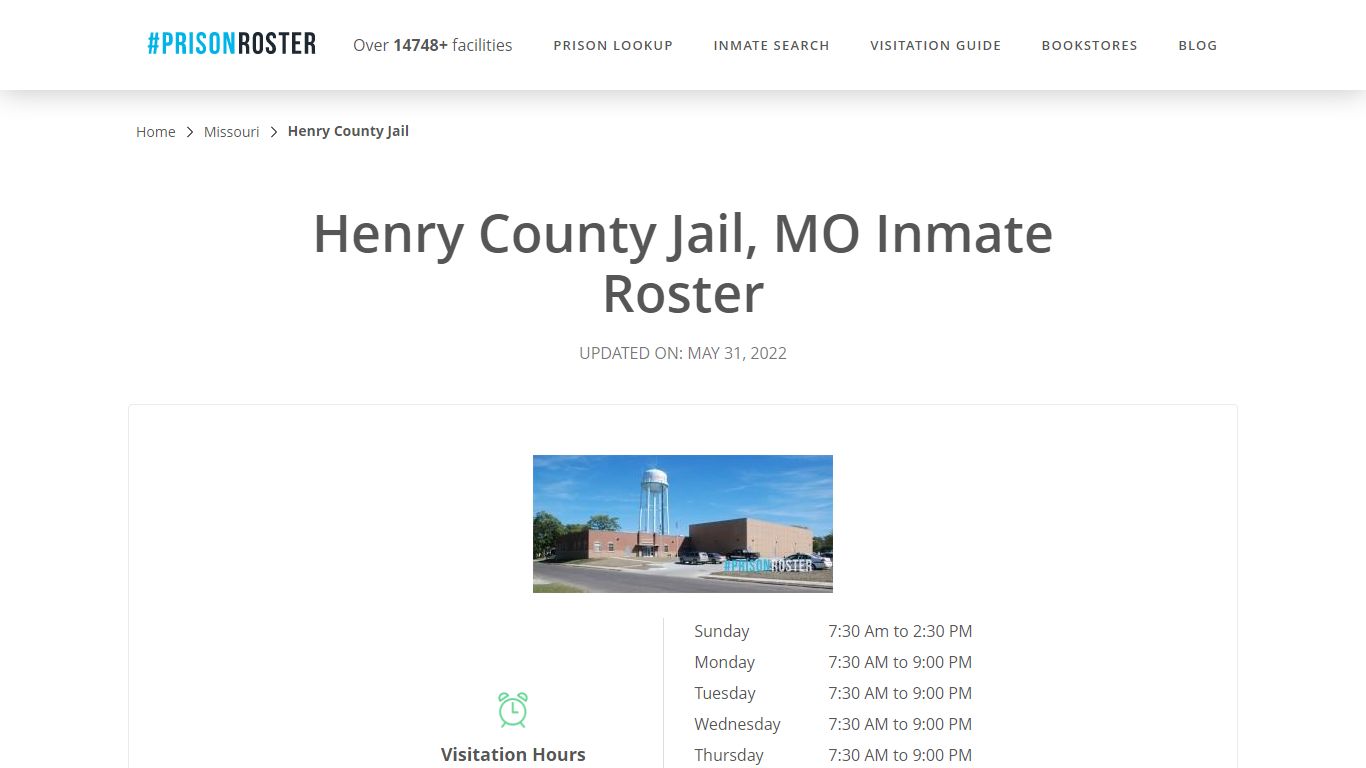 Henry County Jail, MO Inmate Roster - Inmate Locator